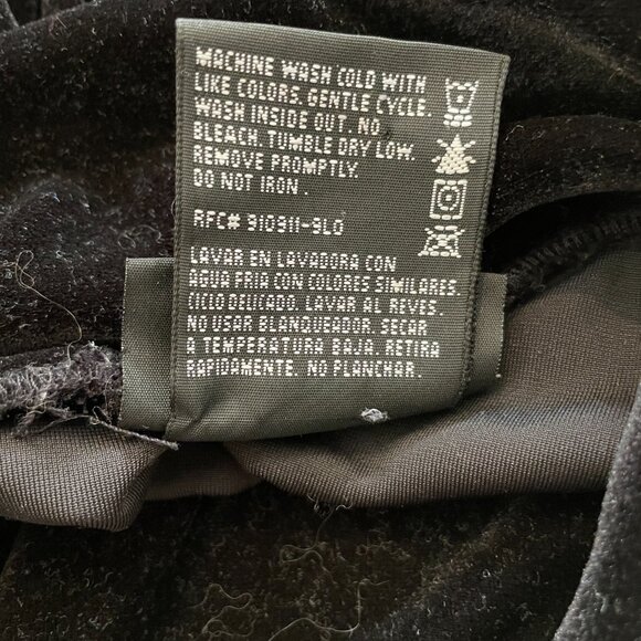 No Boundaries Stretch Velvet Short Sleeve Turtleneck Black 90s - Picture 6 of 8